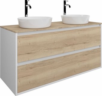 ЗОВ Тумба под умывальник со столешницей Парма 120 (белый/галифакс/столешница галифакс)