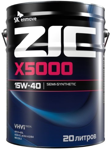 

Моторное масло ZIC X5000 15W-40 20л