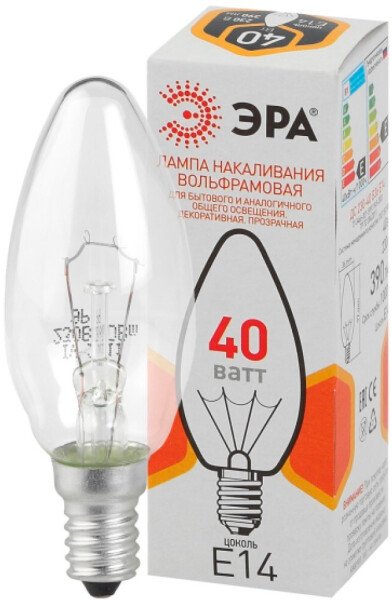 

Лампочка ЭРА B36 B-40-E14-230-CL