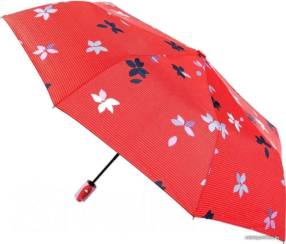 Складной зонт RST Umbrella Цветы 3202A (красный)