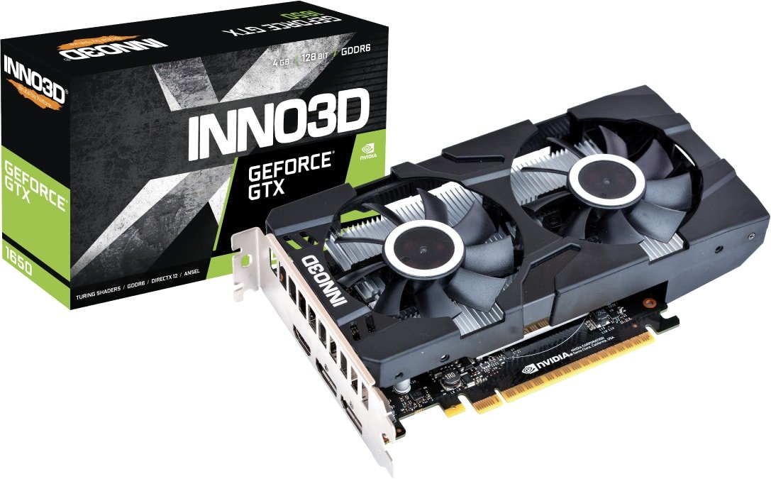 

Видеокарта Inno3D GeForce GTX 1650 Twin X2 OC 4GB GDDR6 N16502-04D6X-1177VA25
