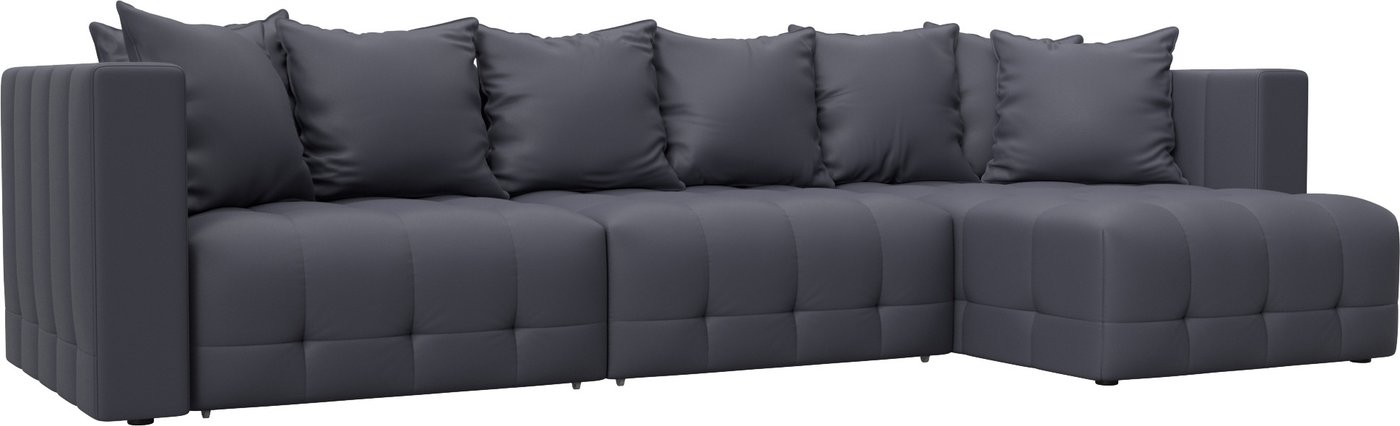 

Угловой диван Лига диванов Лига-052 НПБ Лонг универсальный 129917 (экокожа Grifon 15 серый)