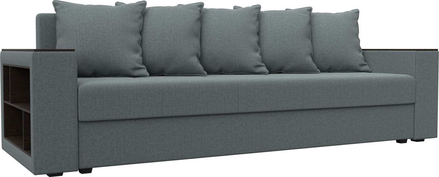 

Диван Лига диванов Дубай Лайт полки слева 132282L (рогожка Амур 07 серый)