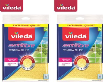 Салфетка хозяйственная Vileda Актифайбр для окон 2 уп