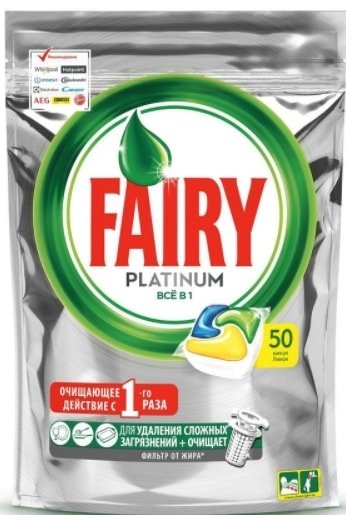 

Капсулы для посудомоечной машины Fairy Platinum Lemon All in 1 (50 шт)