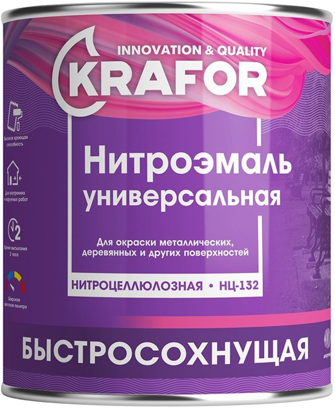 Эмаль Krafor НЦ-132 0.7 кг (желтый)