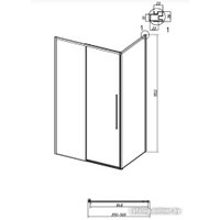 Душевая стенка Grossman Galaxy 90x195 200.K33.01.90.21.02 (черный матовый/шиншилла стекло)