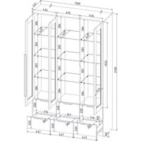 Шкаф-витрина Интерлиния Концепт КТ-ШВ3 (серебро/дуб золотой)