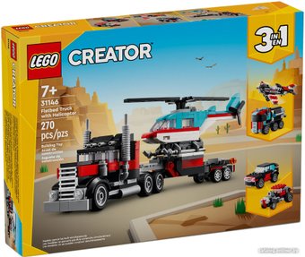 Конструктор LEGO Creator 31146 Грузовик-платформа с вертолетом 3в1