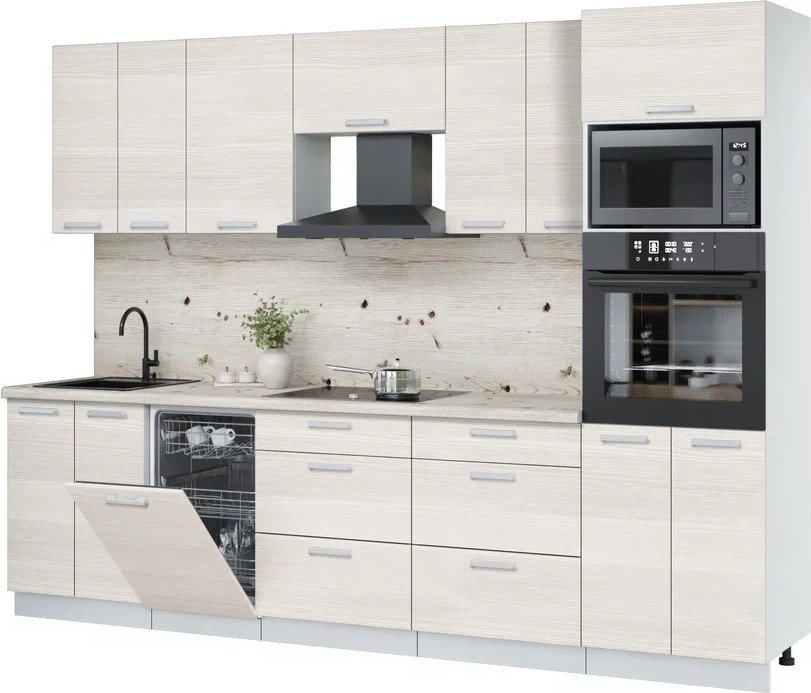 

Готовая кухня Интерлиния Мила Лайт 2.85-ПМ3 (вудлайн кремовый/вудлайн кремовый/бискайская сосна)