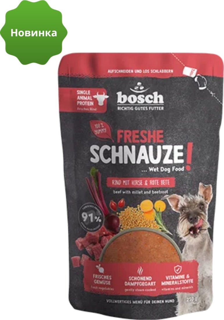 

Пресервы Bosch Freshe Schnauze (говядина с пшеном и свеклой) 250 г