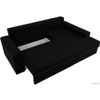 Угловой диван Mebelico Майами 15 114894 (правый, микровельвет, черный)