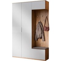 Тумба для обуви Трия Хилтон №4 251067 (дуб крафт золотой/белый матовый)