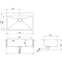 Кухонная мойка Aquasanita AIR 100 M + cмеситель AquaSanita 5553-T graphite