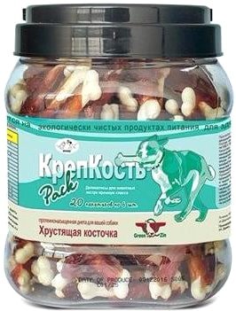 Лакомство для собак GreenQZin КрепКость хрустящая косточка с уткой 750 г