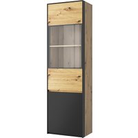 Шкаф-витрина Anrex Bosco 1V1D (дуб артисан/черный)