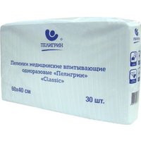 Пеленка одноразовая Пелигрин Classic медицинские 60x40 (30 шт)