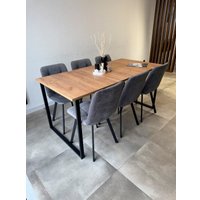 Кухонный стол Notta Лиман 120/160x80 619210 (дуб крафт золотой/черный матовый)