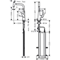 Смеситель Hansgrohe M5115-H300 73853800 (стальной)