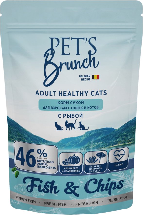 

Сухой корм для кошек Pet's Brunch для взрослых кошек и котов, имеющих доступ на улицу 400 г