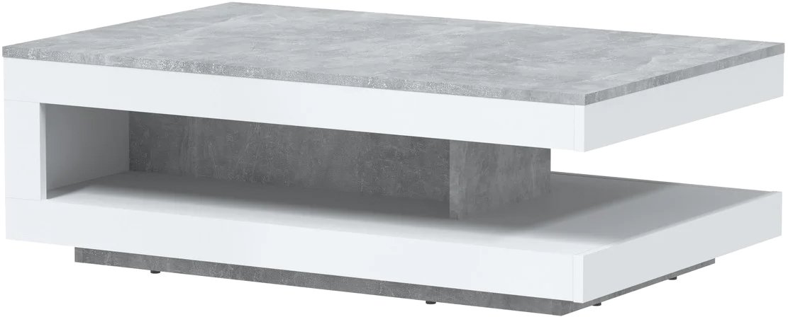 

Журнальный столик Интерлиния Quartz QZ-СЖ2 (белый платинум/бетон)