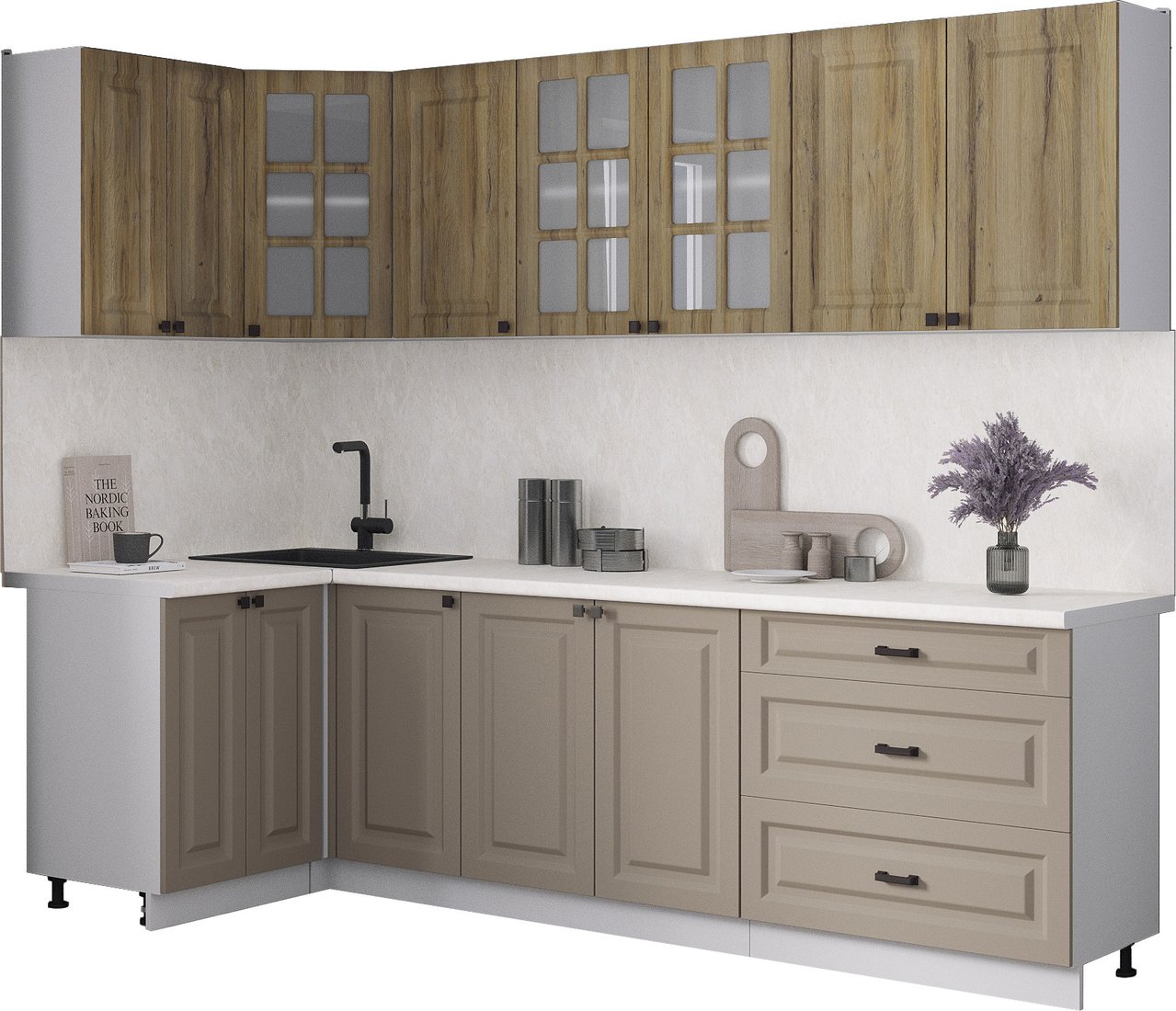 

Готовая кухня Интерлиния Мила Деко 1.2x2.6 (луна/дуб вотан/опал светлый)