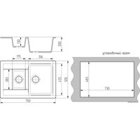 Кухонная мойка Гамма Гранит Granite-10 (светло-серый)