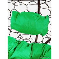 Подвесной диван M-Group Лежебока 11180204 (с коричневым ротангом/зеленая подушка)