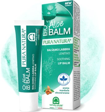  Natura House Бальзам для губ Смягчающий с экстрактом алоэ BIO Aloe BALM PURA NATURA soothing lip balm, 10 мл