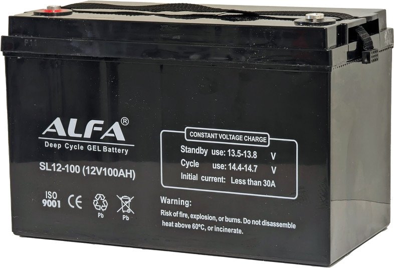 Тяговый аккумулятор ALFA 12V-100Ah(C20) L+ (100 А·ч)