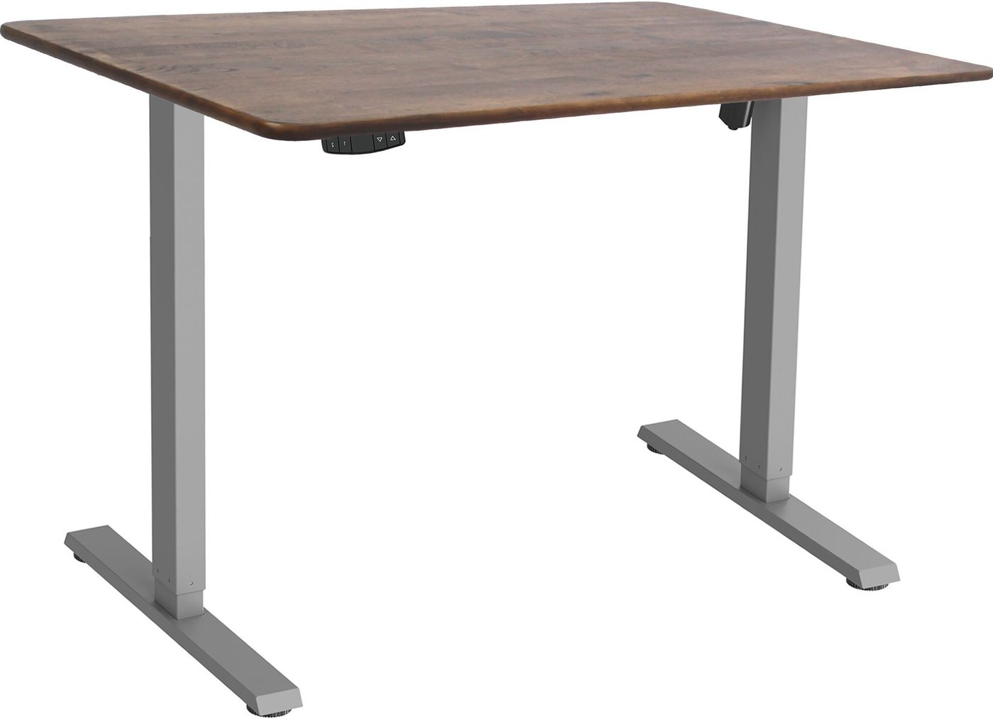 Стол с регулировкой высоты ErgoSmart Wooden Electric Desk Slim 1300х750х27 мм (прямой край, дуб мореный/серый)