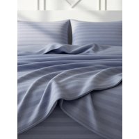 2-спальный комплект постельного белья Блакiт Страйп-сатин 2сп 50х70 4249/1 16-3919 (лавандово-синий)