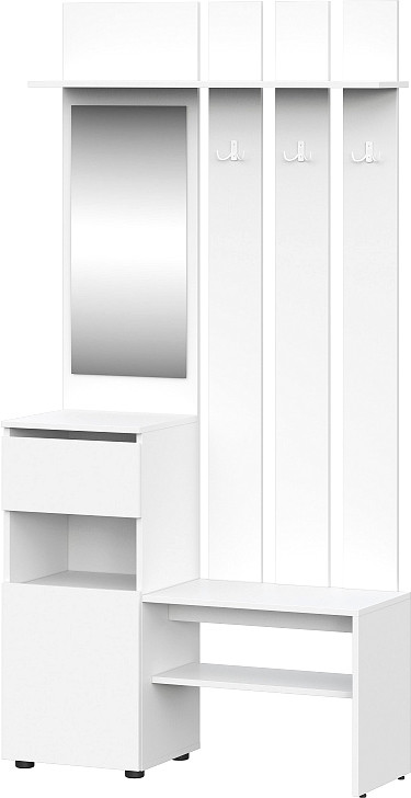 

Стенка NN мебель Токио с зеркалом (белый текстурный)