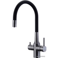 Смеситель Paulmark Salix Sa213419-GM (черный/вороненая сталь)