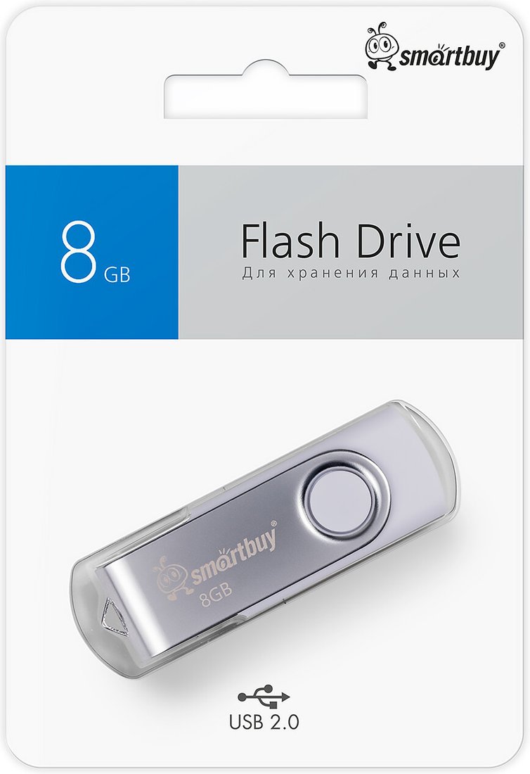 USB Flash SmartBuy Twist 8GB (белый/серебристый)