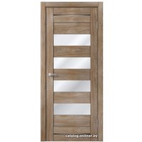 Межкомнатная дверь MDF-Techno Dominika 106 70x200 (дуб шале карамель, стекло лакобель черный)