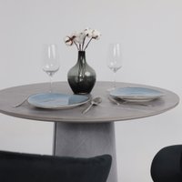 Кухонный стол Lepremo AV 2317 МДФ+керамика 900 (серый матовый Larka Grey/черный+HPL Будда)