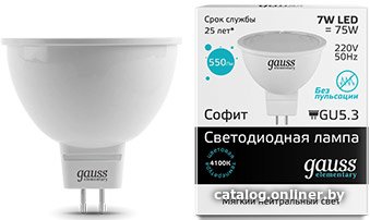 Светодиодная лампочка Gauss Elementary GU5.3 7Вт 4100K [13527]