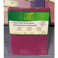 Простыня Альвитек Сатин однотонный на резинке 200x200x25 ПР-СО-Р-200-БОЖ (божоле)