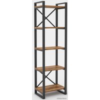 Стеллаж Hype Mebel Стандарт 80x170 (черный/дуб галифакс олово)