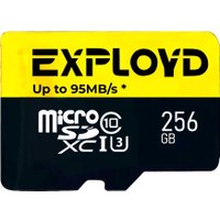 Карта памяти Exployd Premium Series microSDXC 256GB EX256GCSDXC10UHS-1-ELU3 W/A-AD