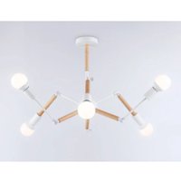 Подвесная люстра Ambrella light Traditional TR80485/6 WH/LW (белый/светлое дерево)