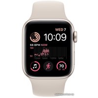 Умные часы Apple Watch SE 2 40 мм (алюминиевый корпус, звездный свет/звездный свет, спортивный силиконовый ремешок S/M)