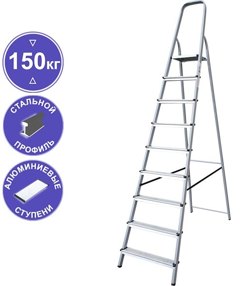 

Лестница-стремянка Новая высота NV1130 (9 ступеней)