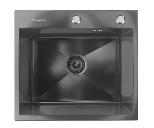 

Кухонная мойка Ulgran Steel 50x45 (черная брашированная сталь)