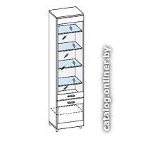 Шкаф-пенал Лером Камелия ШК-2644-АС-К (ясень асахи/комбинированный венге)