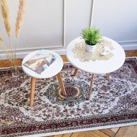 Журнальный столик Domm CT1003-2 (белый/бук натуральный)