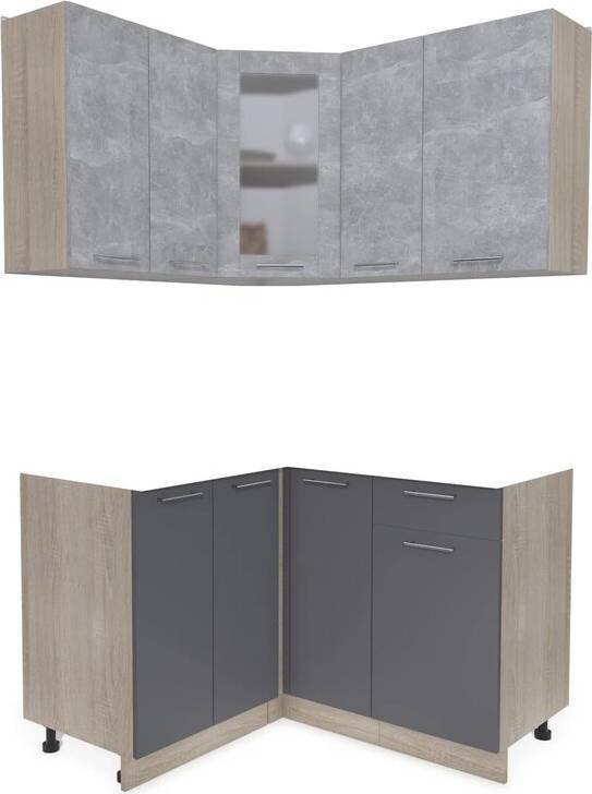 

Готовая кухня Интерлиния Мила 12x13 без столешницы (бетон/антрацит)