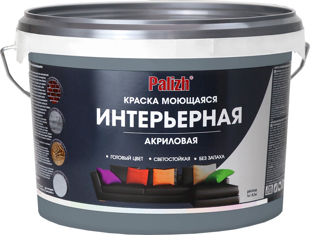 

Краска Palizh Акриловая интерьерная моющаяся 3.7 кг (туман)