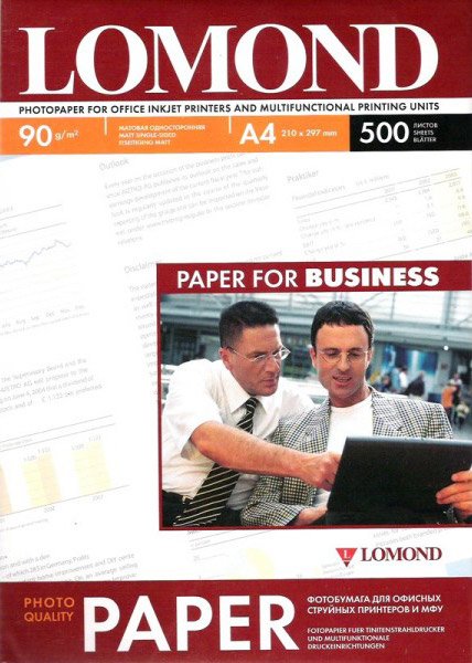 

Фотобумага Lomond Матовая односторонняя A4 90 г/кв.м. 500 листов (0102131)